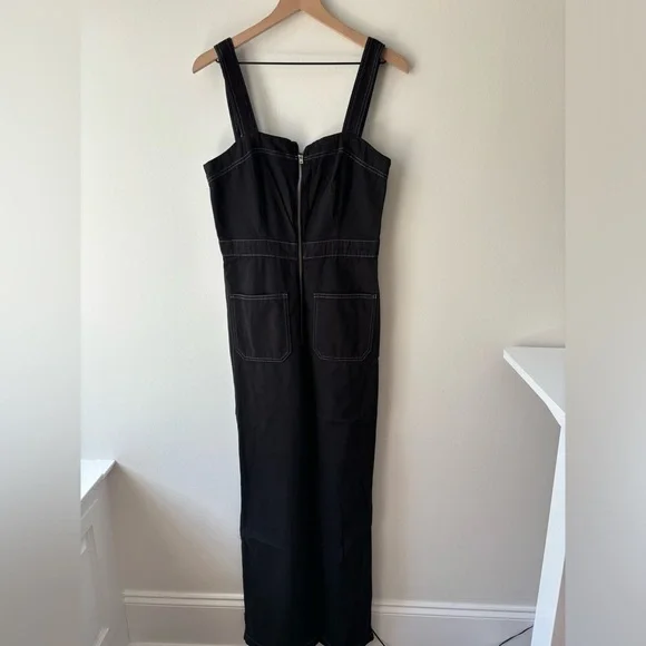 REFORMATION Ren Regenerative Cotton Denim Twill Jumpsuit In‎ Black Sz 6 - Picture 4 of 10